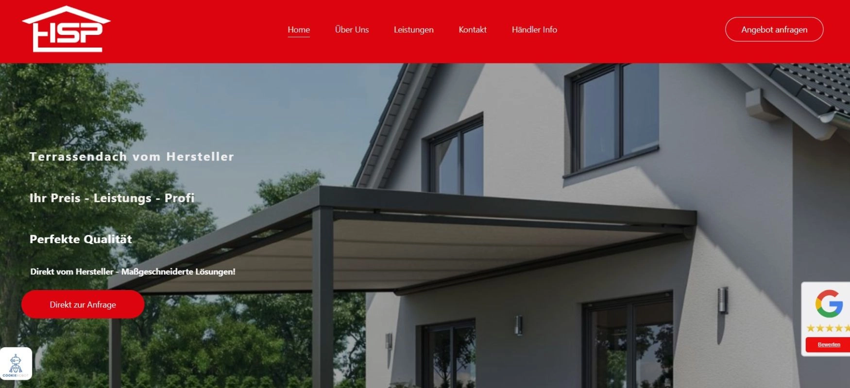 HSP Terrassenüberdachung - Internet Auftritt von DZ-Webdesign.eu