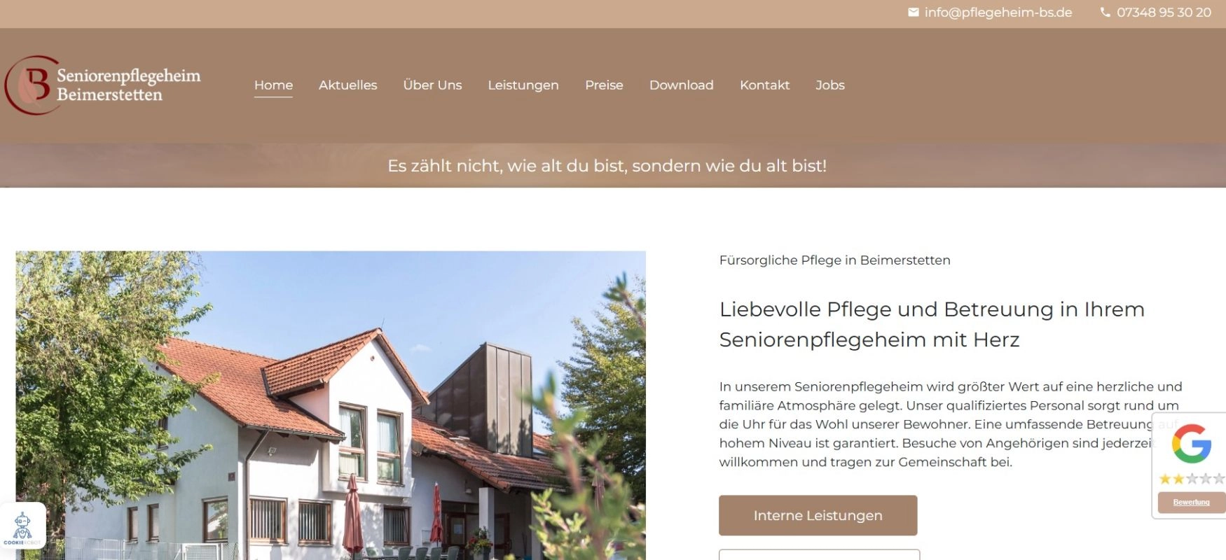 Seniorenpflegeheim Beimerstetten - Internet Auftritt von DZ-Webdesign.eu